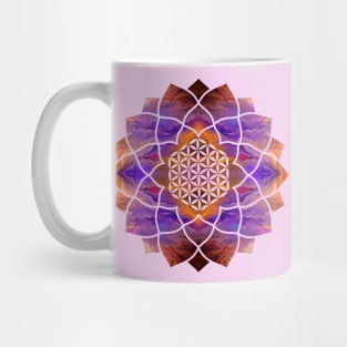 Flower of Life in Lotus - Painted texture Mug